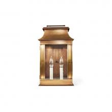 Northeast Lantern 5721-AB-LT2-CLR - Pagoda Wall Antique Brass 2 Candelabra Sockets Clear Glass