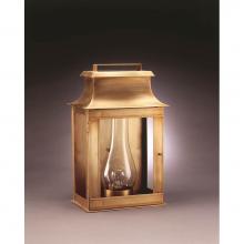 Northeast Lantern 5751-DB-CIM-CLR - Pagoda Wall Dark Brass Medium Base Socket With Chimney Clear Glass