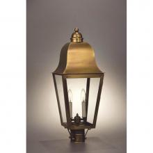 Northeast Lantern 6413-DAB-LT2-CLR - Post Fixture  Dark Antique Brass Finish 2 Candelabra Sockets  Clear Glass