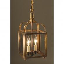 Northeast Lantern 6712-VG-LT2-CLR - Crown Medium Hanging Verdi Gris 2 Candelabra Sockets Clear Glass