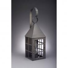 Northeast Lantern 7151-DB-CIM-CLR - Pyramid Top H-Bars Post Dark Brass Medium Base Socket With Chimney Clear Glass