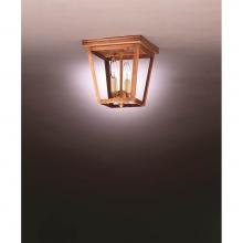 Northeast Lantern 7324-DB-LT2-CLR - Square Flush Dark Brass 2 Candelabra Sockets Clear Glass