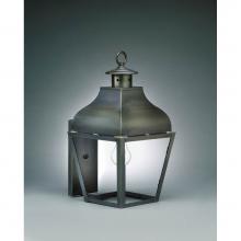 Northeast Lantern 7631-VG-MED-CLR - Curved Top Wall Verdi Gris Medium Base Socket Clear Glass