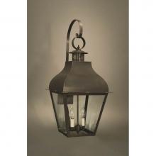 Northeast Lantern 7647-DAB-LT2-CLR - Curved Top Wall With Top Scroll Dark Antique Brass 2 Candelabra Sockets Clear Glass