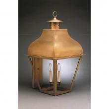 Northeast Lantern 7651-VG-LT3-CLR - Curved Top Wall Verdi Gris 3 Candelabra Sockets Clear Glass