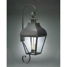 Northeast Lantern 7658-DAB-LT3-CSG - Curved Top Wall Dark Antique Brass 3 Candelabra Sockets Clear Seedy Glass