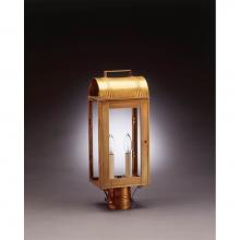 Northeast Lantern 8033-DAB-LT2-CLR - Culvert Top Post Dark Antique Brass 2 Candelabra Sockets Clear Glass