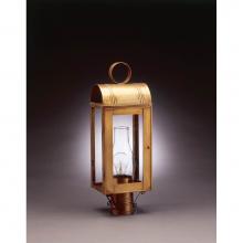 Northeast Lantern 8043-DB-CIM-CLR - Culvert Top Post Dark Brass Medium Base Socket With Chimney Clear Glass