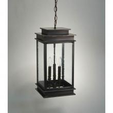 Northeast Lantern 8932-AC-LT3-CSG - Hanging Antique Copper 3 Candelabra Sockets Clear Seedy Glass