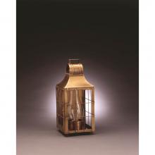 Northeast Lantern 9231-AB-CIM-CLR - Culvert Top H-Rod Wall Antique Brass Medium Base Socket With Chimney Clear Glass