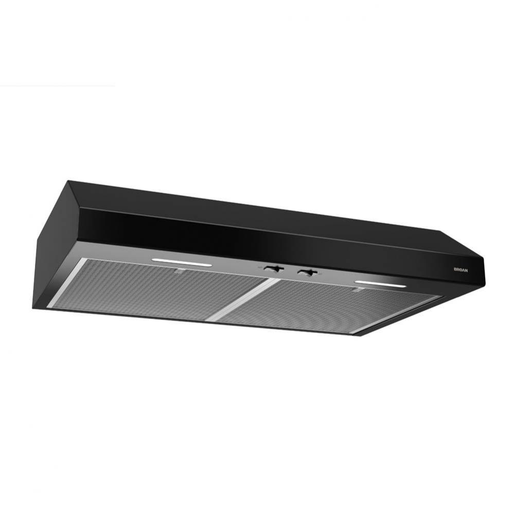 Glacier 30'' 250 cfm 1.5 Sones Black Range Hood Energy Star certified