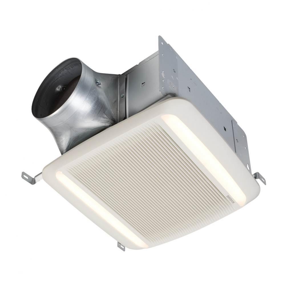 Broan QT DC Series 110-130-150 Selectable cfm Ventilation fan with LED light, <0.3-0.4-0.7 Sone