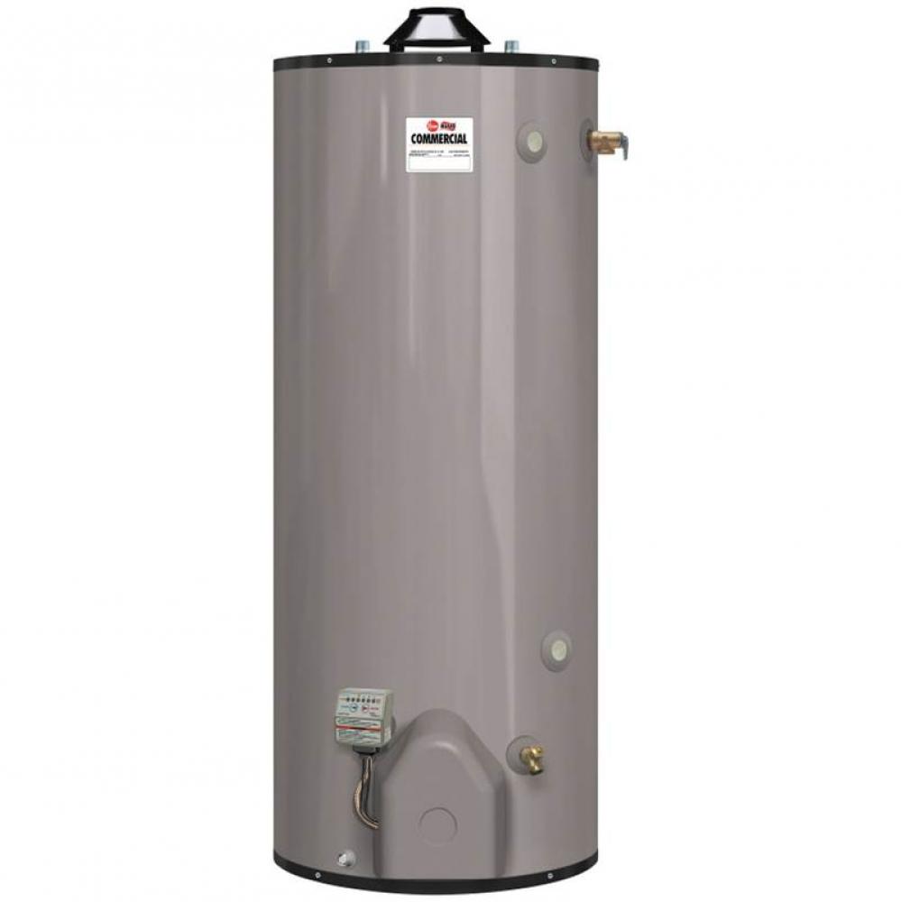 Medium duty gas commercial water heaters feature a compact design for greater installation flexibi