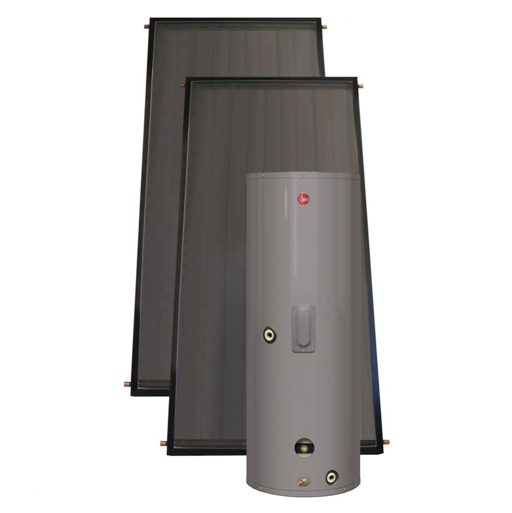 SolPak Featuring Gas Assist Heat Exchange Tank 75 Gallon Natural Gas Solar Water Heater with 6 Yea