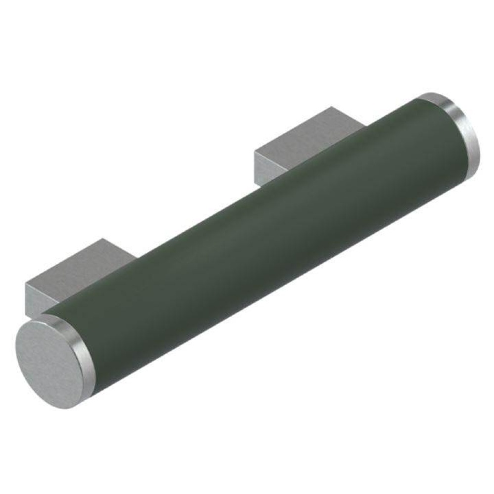 Cabinet Pull 3'' Centre 5 1/4'' Satin Nickel with Green Envy