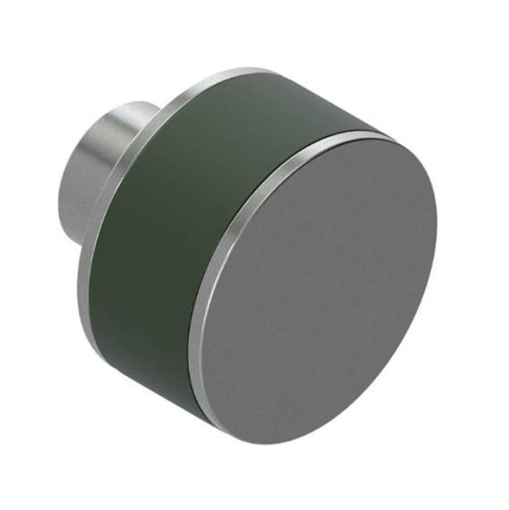 Cabinet Knob Satin Nickel with Green Envy