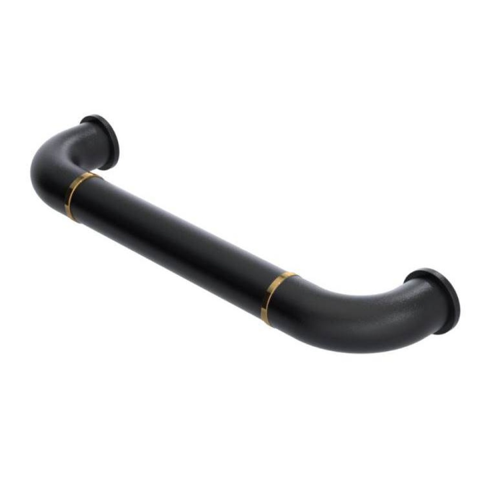 Appliance Door Pull 8'' Centre 9 1/8'' Matte Black with Gold