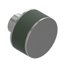 Rubinet Canada 7ZNV0SNGE - Cabinet Knob Satin Nickel with Green Envy