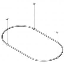 Rubinet Canada 9HSC2CH - Tub & Shower Curtain Hoop (Adjustable Up To 24'') Includes 3 Ceiling Mounting Bracke