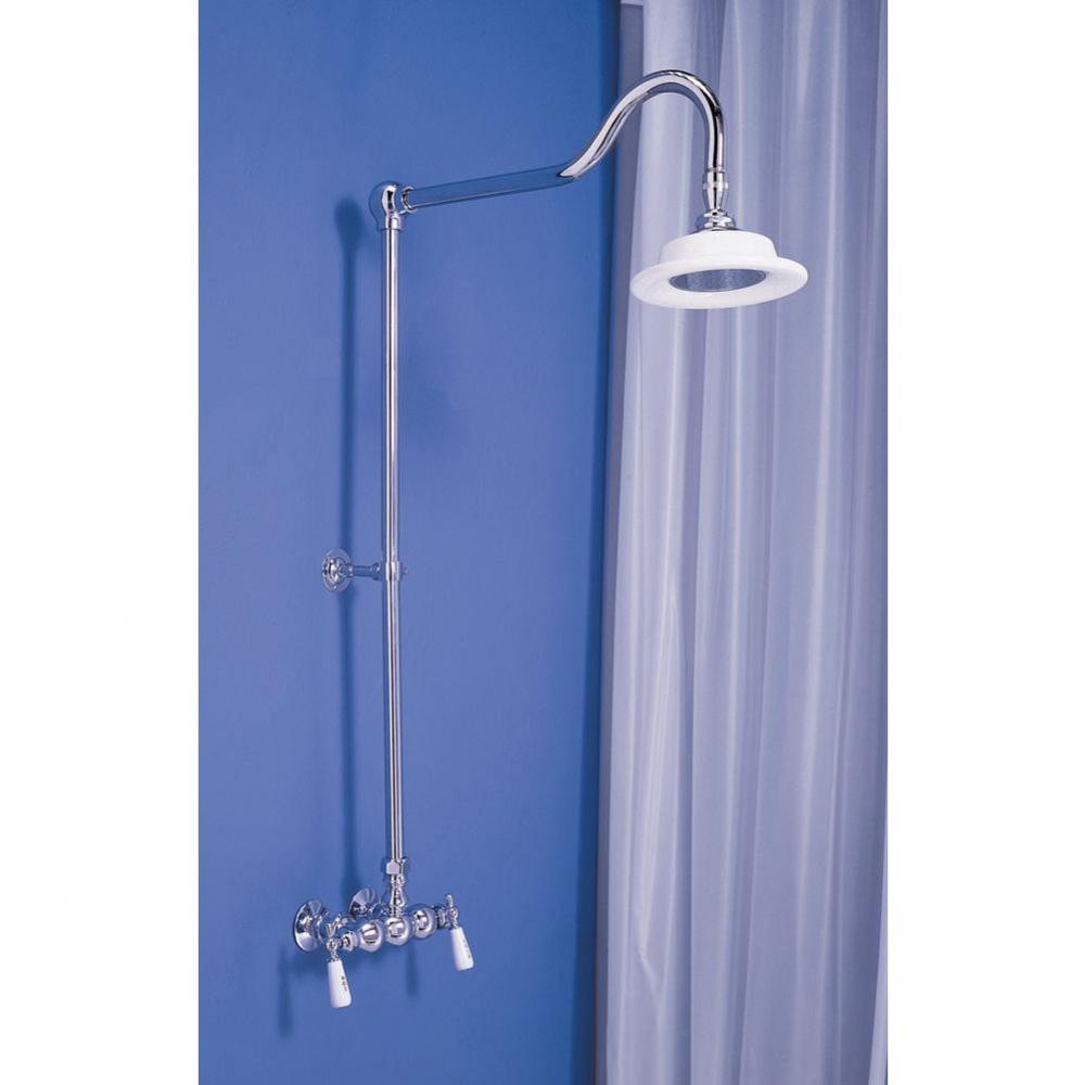 Chrome Wall Mount Shower Set With Exposed Riser.  Includes Valve Body