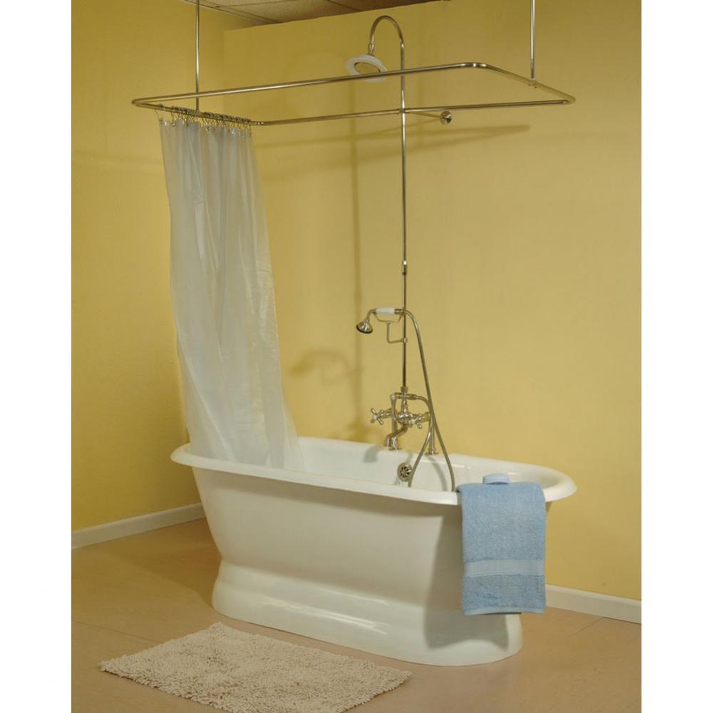 Chrome Side/Deck Mount Shower Enclosure Set. Includes Faucet