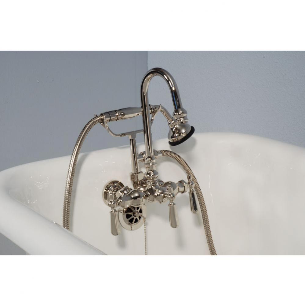 Chrome Gooseneck Legtub Faucet With Handheld Shower