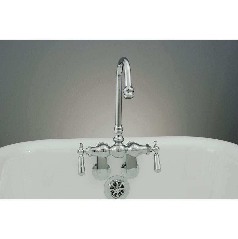 Chrome Gooseneck Leg Tub Faucet W/Adjustable Centers