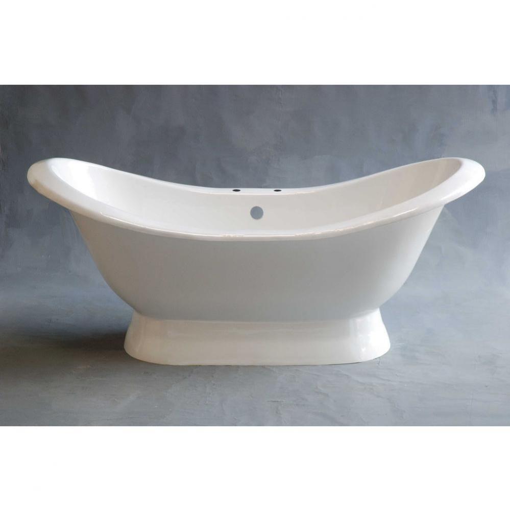 P0883 The Luna 6apos;apos; Cast Iron Double Ended Slipper Tub On Pedestal With