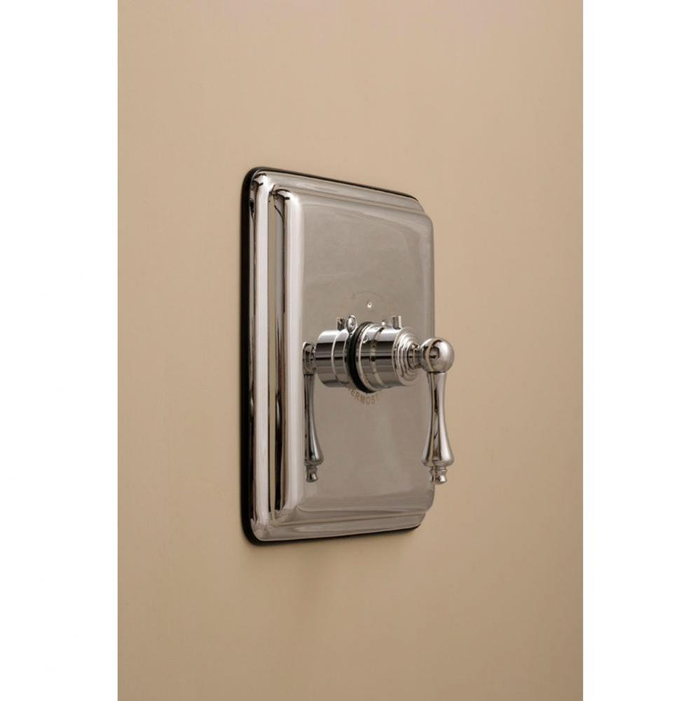 Chrome Thermostatic Control Valve With Rectangular 9''X  8'' Plate, And Lever