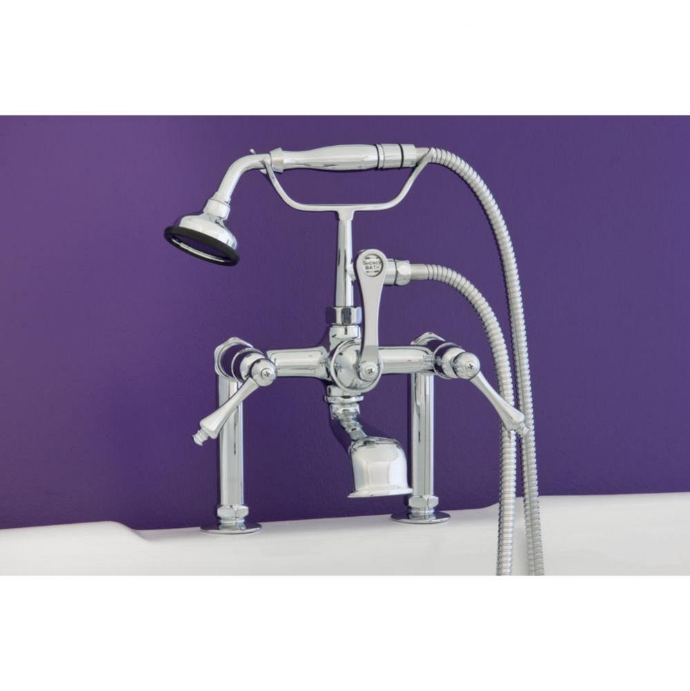 Chrome Deck Mount Faucet, 7'' Ctrs,7''Spout Extension,6''H Deck Mt C