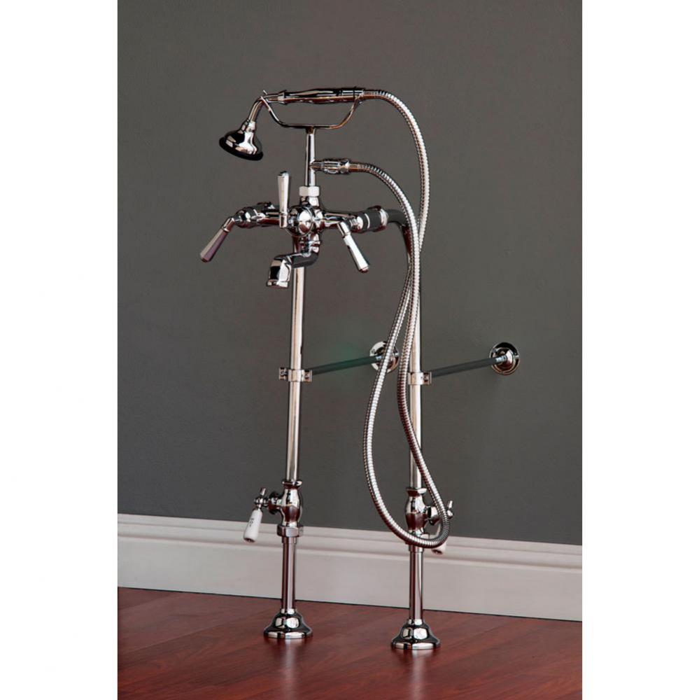 Chrome Deco Faucet & Over The Rim Supply Set Kit.  Includes  Metal Handheld, 7''