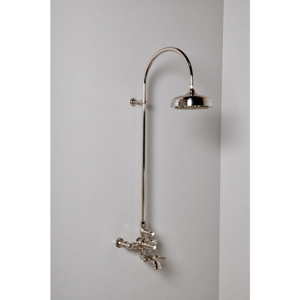 Chrome Thermostatic Exposed Shower Set W/Spout & Crook Style 36'' Riser, 7'&apo