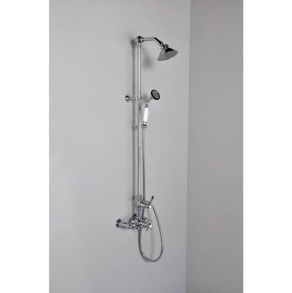 Chrome Water Saving  Exposed Thermostatic 7'' Center Shower Unit W/ Multi Functio