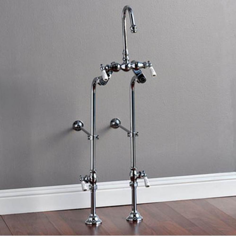 Freestanding Tub Faucets Chrome Faucet & Over The Rim Supply Set Kit