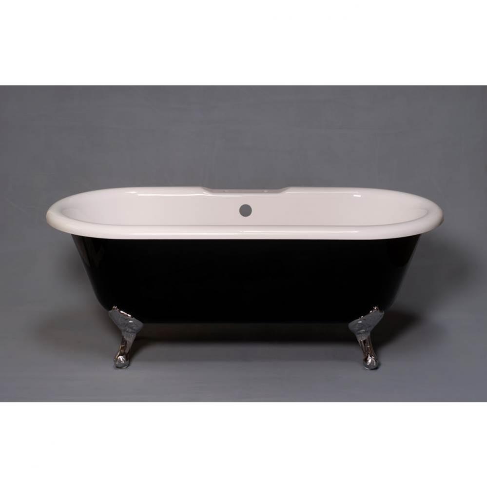 The Arcadia Black And White 5 1/2'' Acrylic Tub On Legs With 7'' Center Deck M