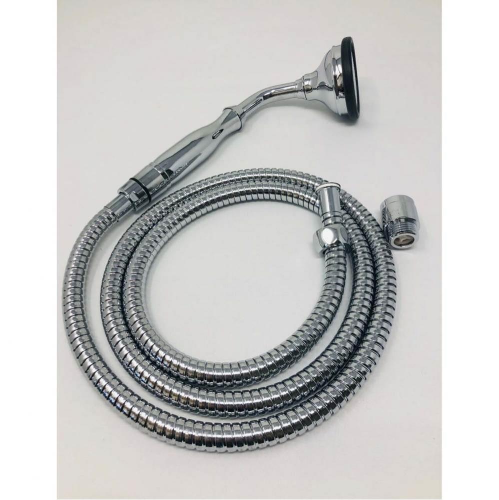 Chrome All Metal Hand Held Shower Head With Hose