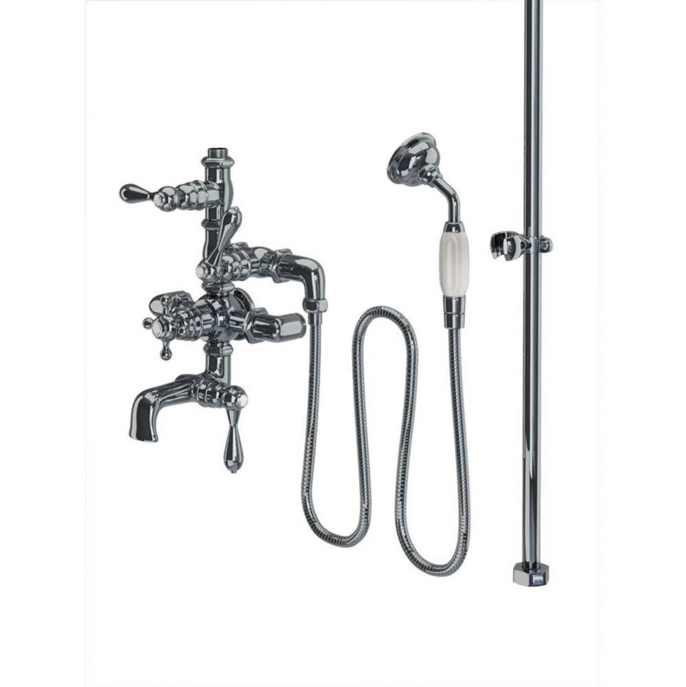 Chrome Exposed Thermo Tub & Shower Set, 7'' Ctrs. Includes Faucet, Tub Filler, Ha