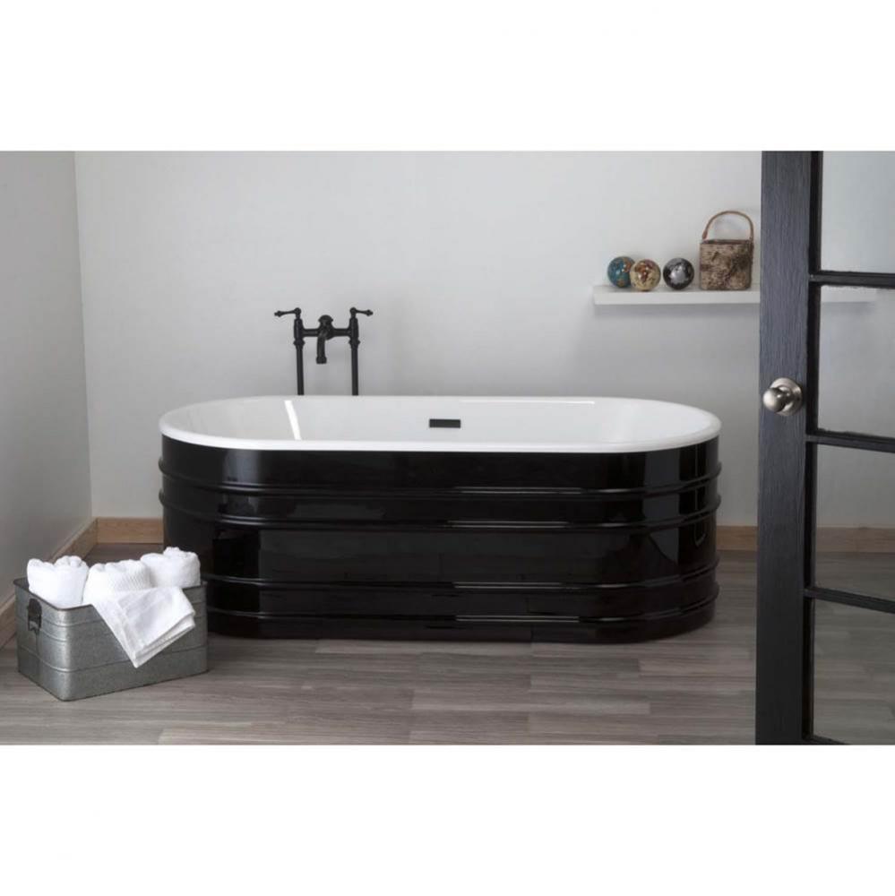 The Meredith Black And White 66'' Acrylic Tub