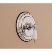 Strom Living P0921C - Chrome Thermostatic Control Valve With Round Plate And Porcelain Lever Handle