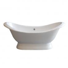 Strom Living P0998 - P0998 The Echo 6'' Acrylic Double Ended Slipper Tub On Pedestal Without Faucet Ho