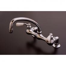 Strom Living P1011C - Chrome Deck Mt Kitchen Faucet, 8'' Centers. 9 1/2'' Arched Swivel Spout &