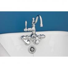 Strom Living P1018C - Chrome  Thermostatic Tub Wall Mt Faucet W/Fixed Arch Spout. Includes Adjustable