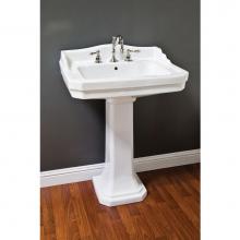 Strom Living P1052 - Porcelain Deco Pedestal Sink W/Backsplash.  Total Height 38 3/4'', Front 34 1/2'&ap