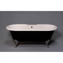 Strom Living P1157N - The Arcadia Black And White 5 1/2'' Acrylic Tub On Legs With 7'' Center Deck M