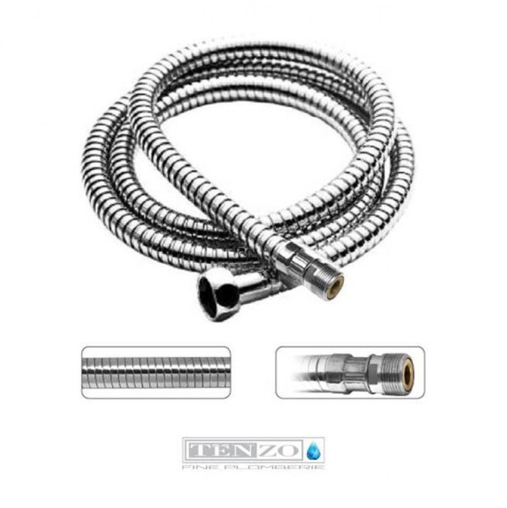 Stretchable hand shower hose female-male 150-225cm [59-88in] chrome