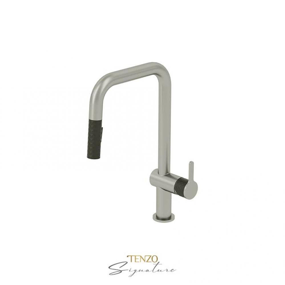 Single-handle kitchen faucet Calozy with pull-down & 2-Function hand shower stainless steel /