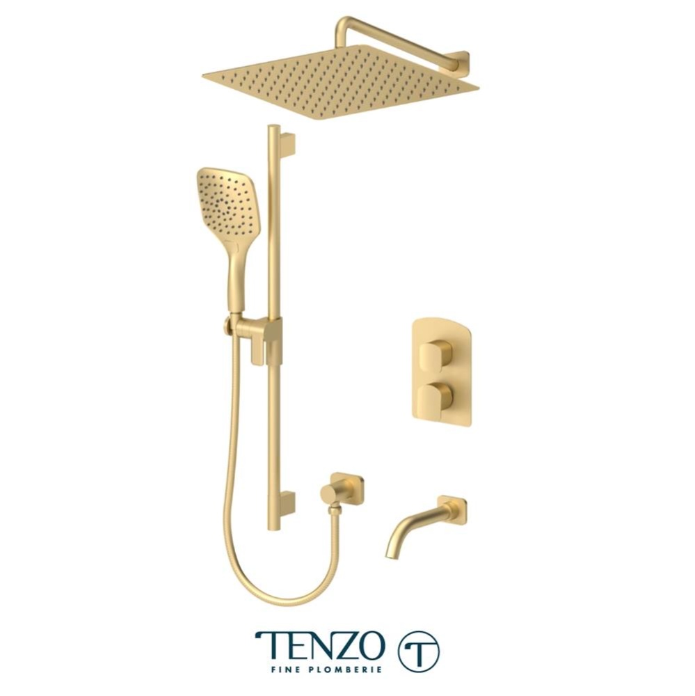 Delano T-Box kit 3 functions pres bal brushed gold finish