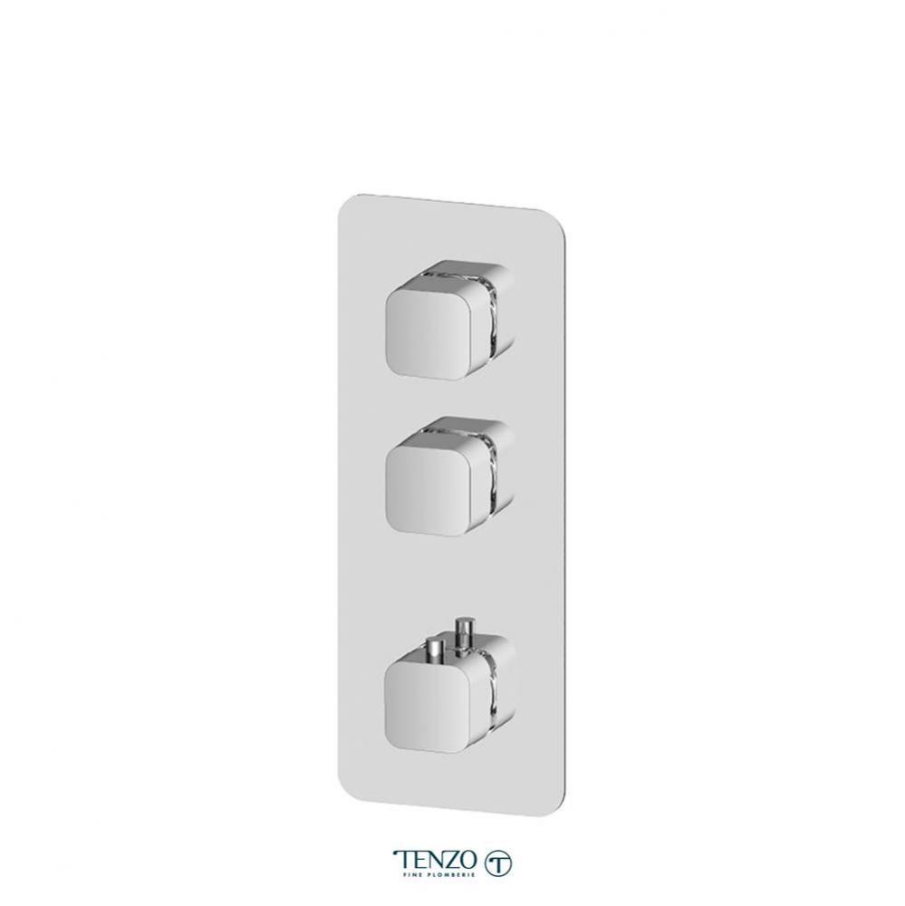 Extenza valve trims Quantum thermo. 2 functions chrome