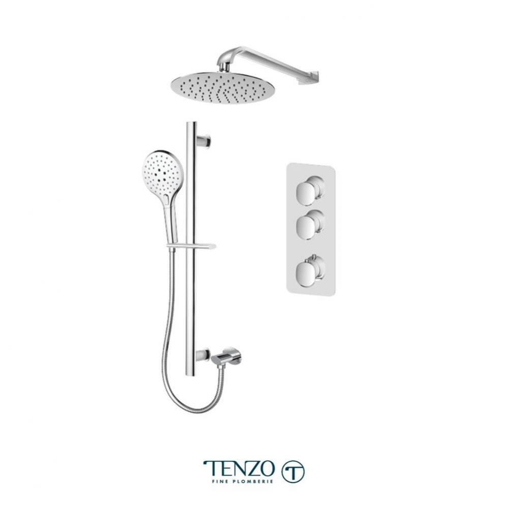 Fluvia Extenza kit 2 functions thermo chrome finish