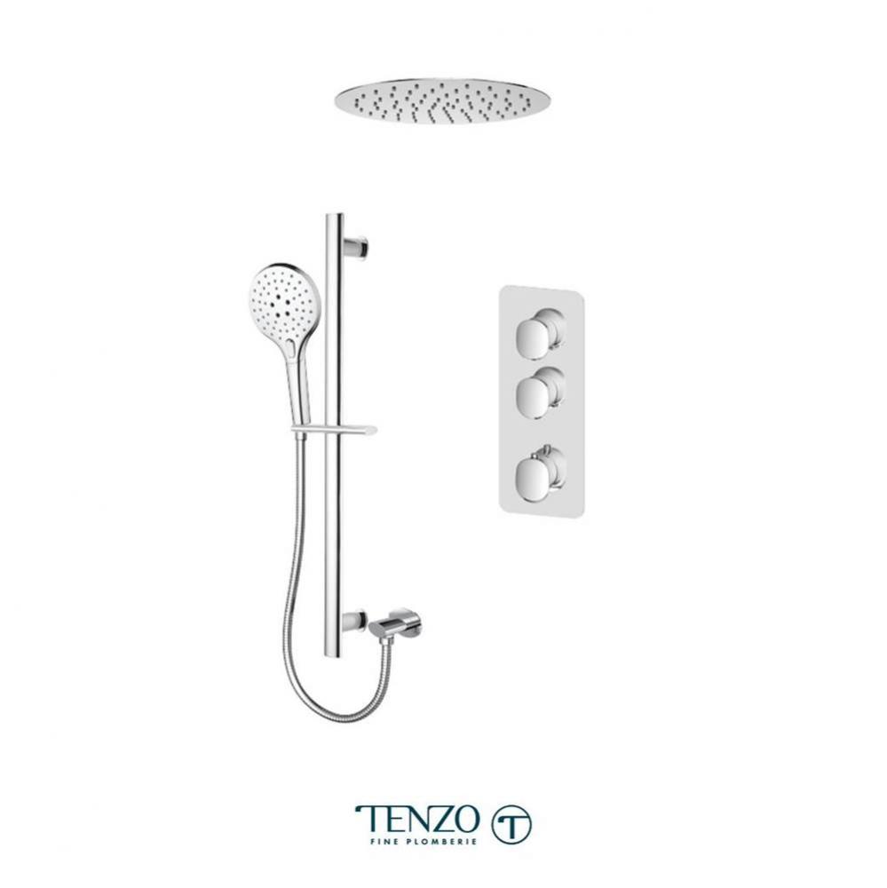 Fluvia Extenza kit 2 functions thermo chrome finish